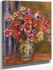 Vase Of Tulips And Anemones By Pierre Auguste Renoir Fine Art Print