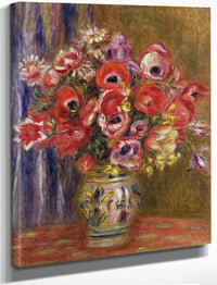 Vase Of Tulips And Anemones By Pierre Auguste Renoir Fine Art Print