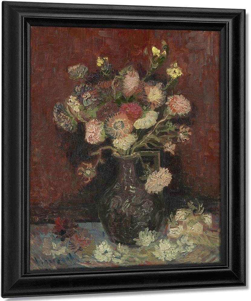 Vase With Autumn Asters By Vincent Van Gogh Fine Art Print