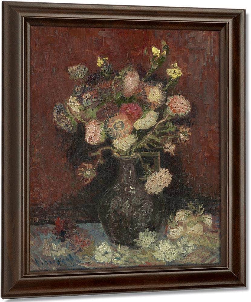 Vase With Autumn Asters By Vincent Van Gogh Fine Art Print