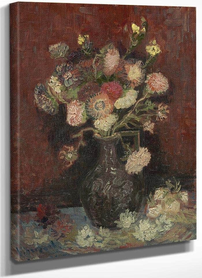 Vase With Autumn Asters By Vincent Van Gogh Fine Art Print