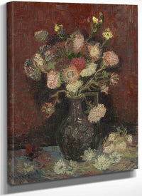 Vase With Autumn Asters By Vincent Van Gogh Fine Art Print