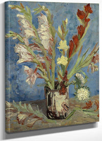Vase With Gladioli And Chinese Asters By Vincent Van Gogh Fine Art Print