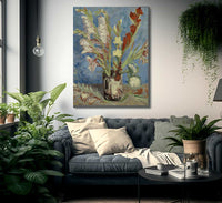 Vase With Gladioli And Chinese Asters By Vincent Van Gogh Fine Art Print