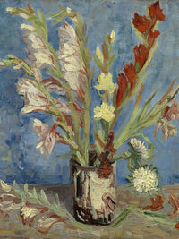 Vase With Gladioli And Chinese Asters By Vincent Van Gogh Fine Art Print