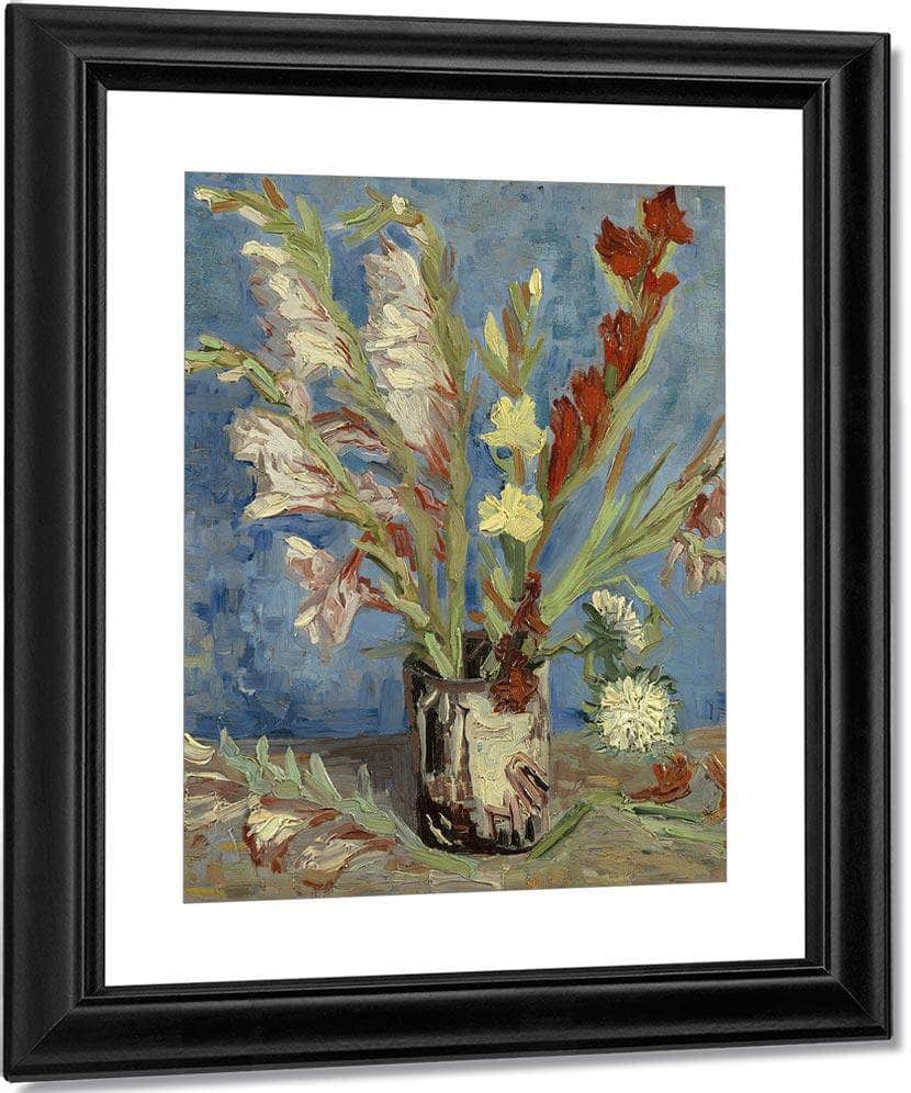 Vase With Gladioli And Chinese Asters By Vincent Van Gogh Fine Art Print
