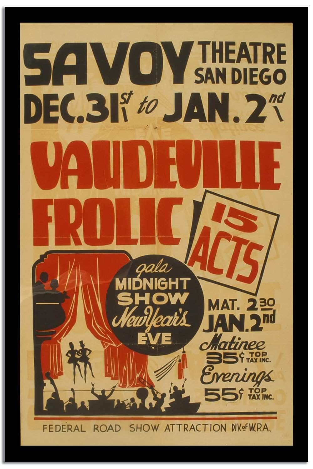 Vaudeville Frolic Vintage Poster Print, Canvas Art, Framed Print