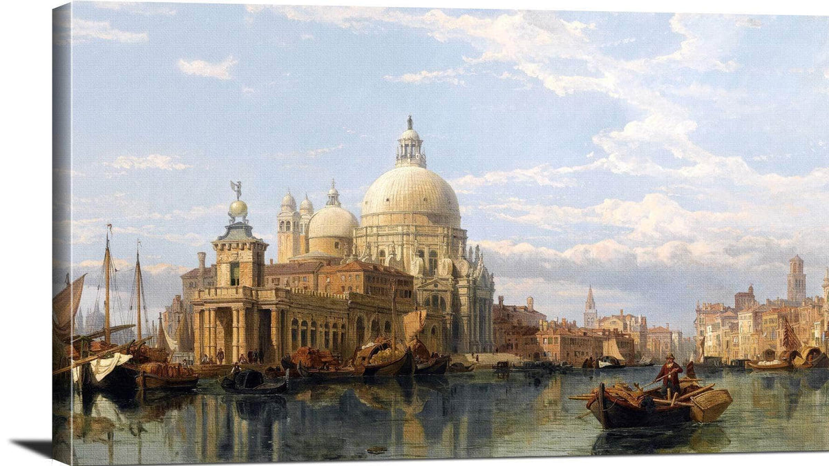 Venice, Santa Maria Della Salute Painting George Stanfield Canvas Art Fine Art Print
