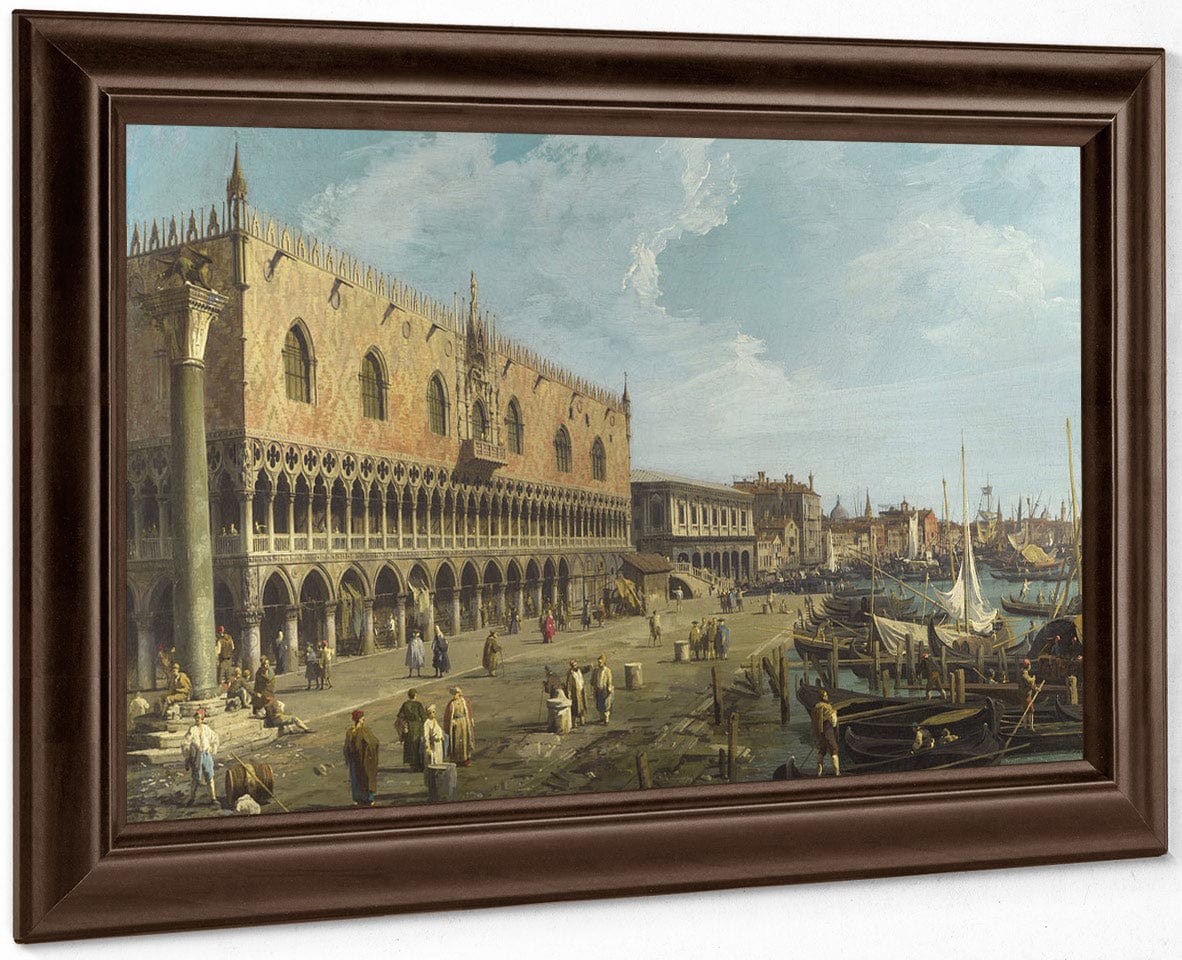 Venice  The Doge's Palace And The Riva Degli Schiavoni By Canaletto Fine Art Print