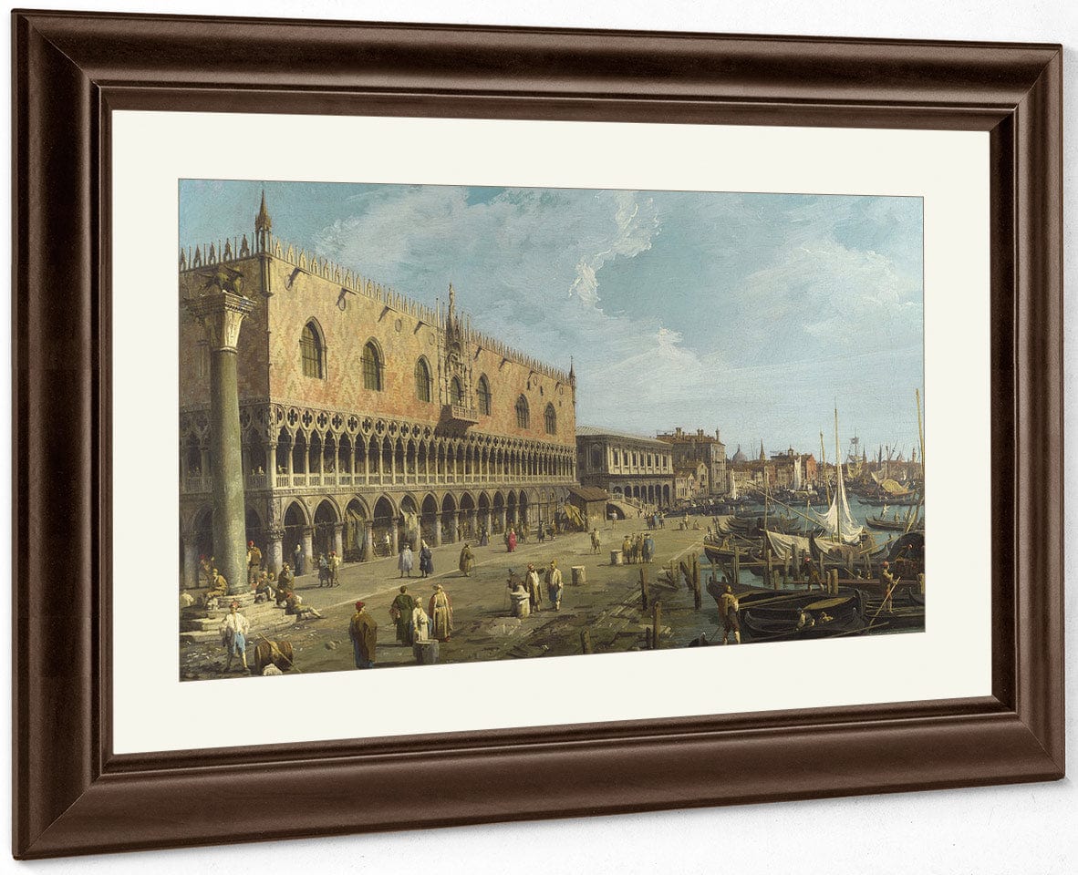 Venice  The Doge's Palace And The Riva Degli Schiavoni By Canaletto Fine Art Print