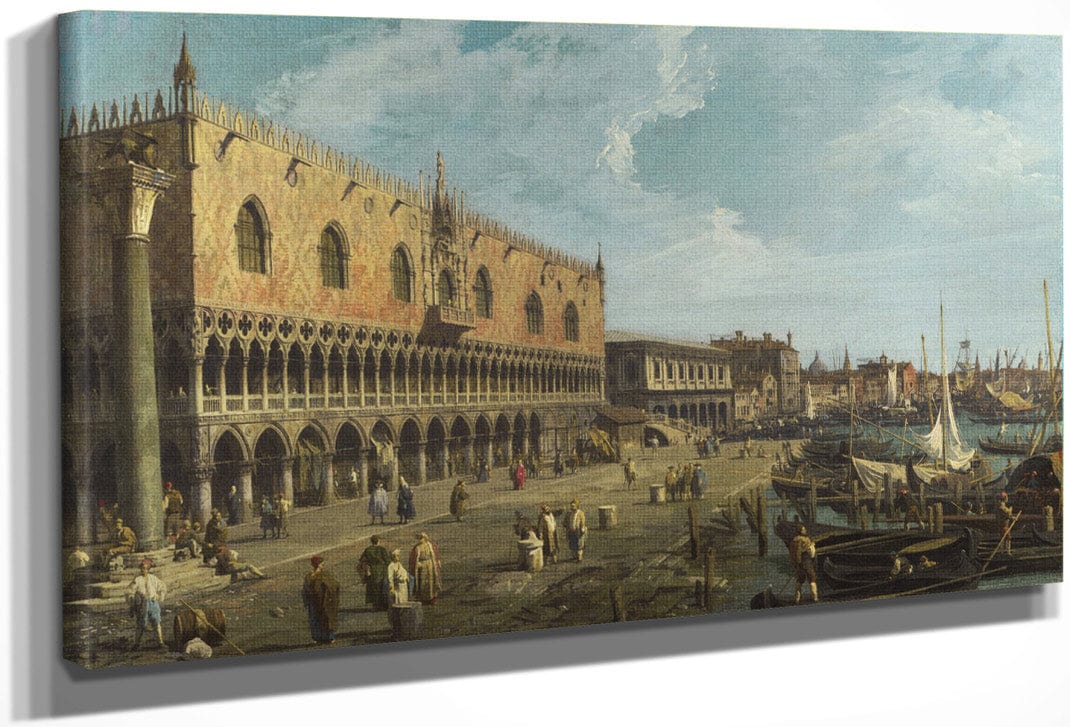Venice  The Doge's Palace And The Riva Degli Schiavoni By Canaletto Fine Art Print