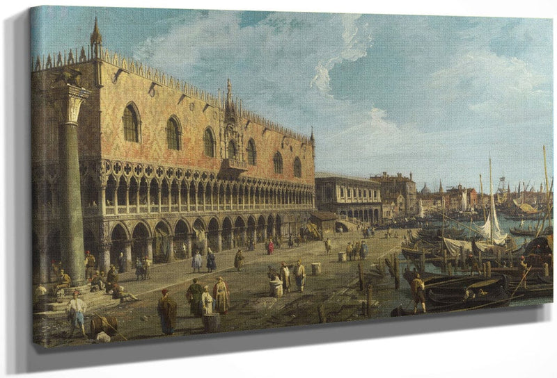Venice  The Doge's Palace And The Riva Degli Schiavoni By Canaletto Fine Art Print