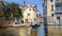 Venice Venetian Canal Painting Antonio Reyna Manescau Canvas Art Fine Art Print