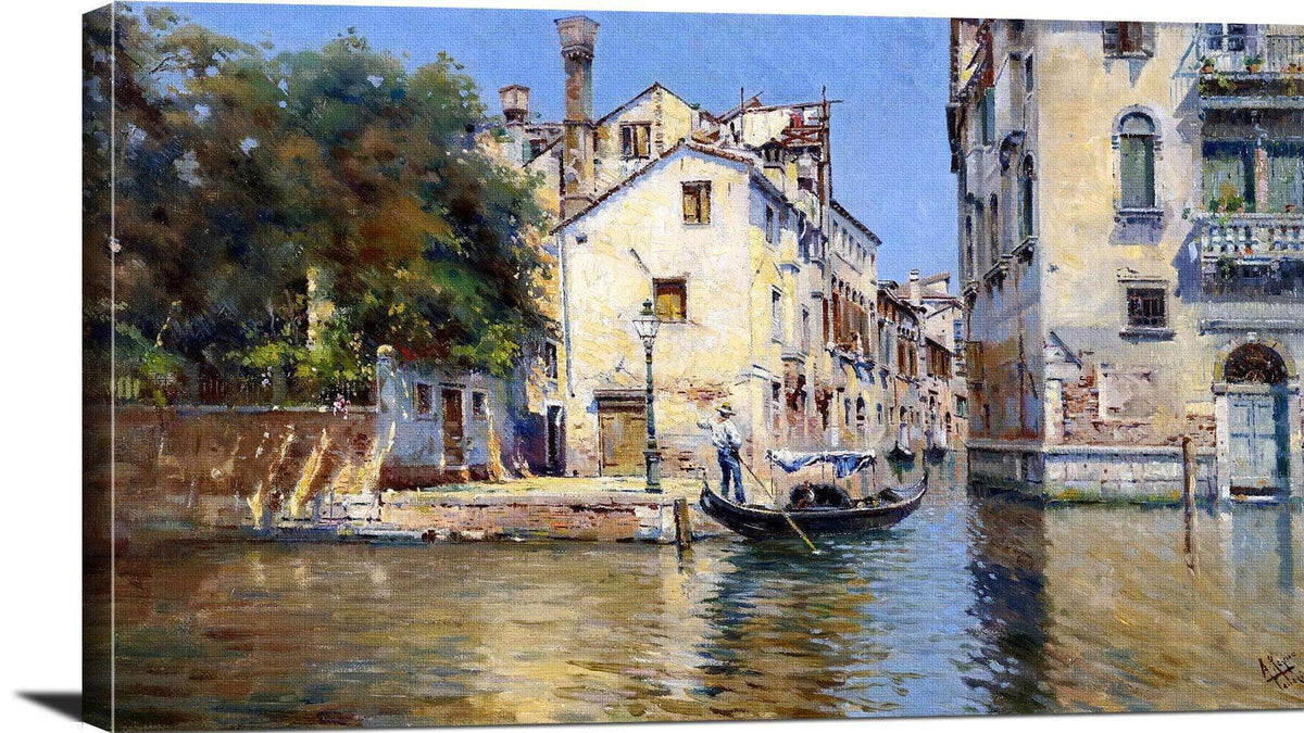 Venice Venetian Canal Painting Antonio Reyna Manescau Canvas Art Fine Art Print