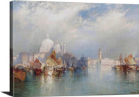 Venice, Venetian Scene Painting Thomas Moran Canvas Art Fine Art Print