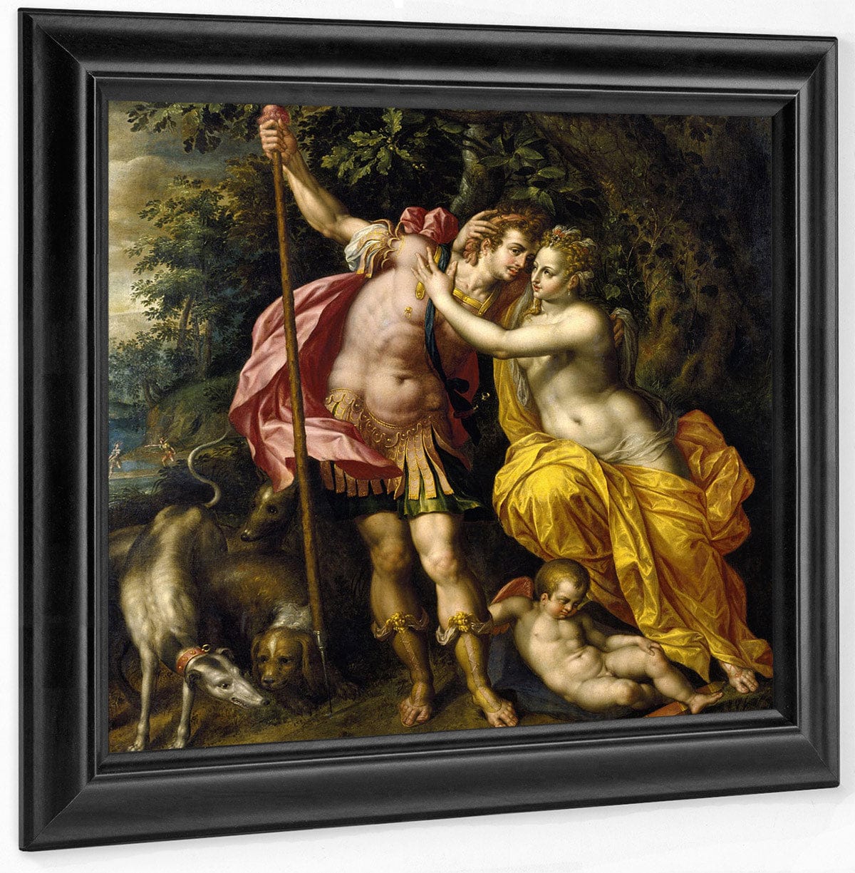 Venus And Adonis By Hendrick De Clerck Fine Art Print