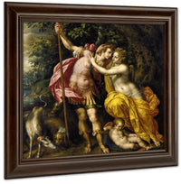 Venus And Adonis By Hendrick De Clerck Fine Art Print
