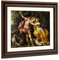 Venus And Adonis By Hendrick De Clerck Fine Art Print