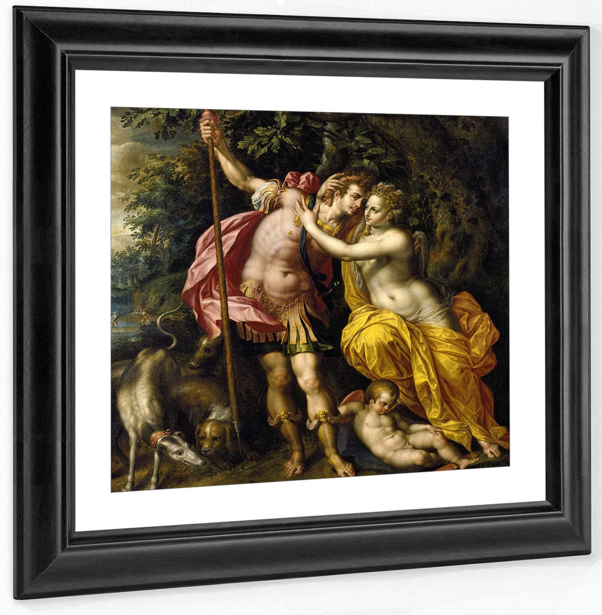 Venus And Adonis By Hendrick De Clerck Fine Art Print