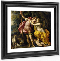 Venus And Adonis By Hendrick De Clerck Fine Art Print