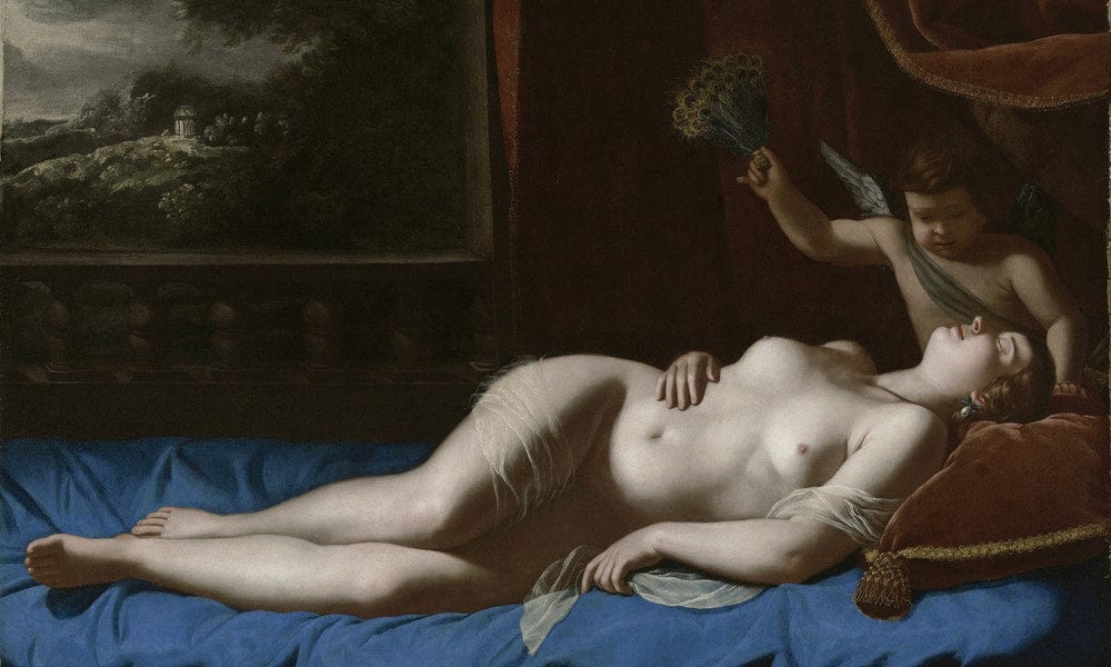 Venus And Cupid 1630 By Artemisia Gentileschi Fine Art Print