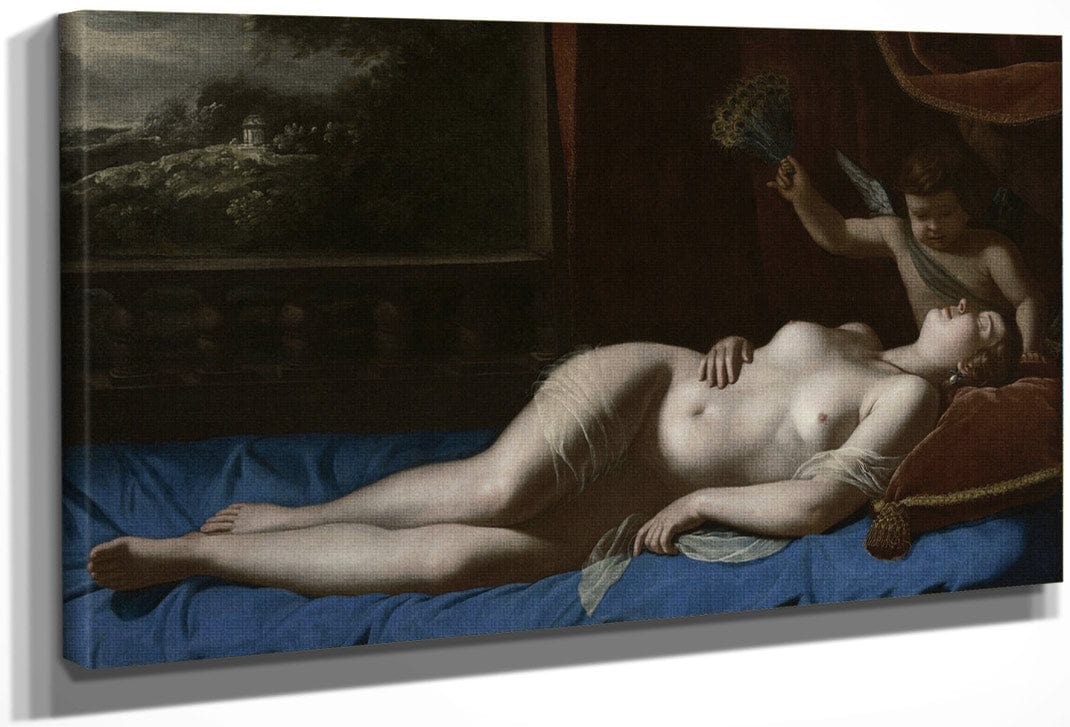 Venus And Cupid 1630 By Artemisia Gentileschi Fine Art Print