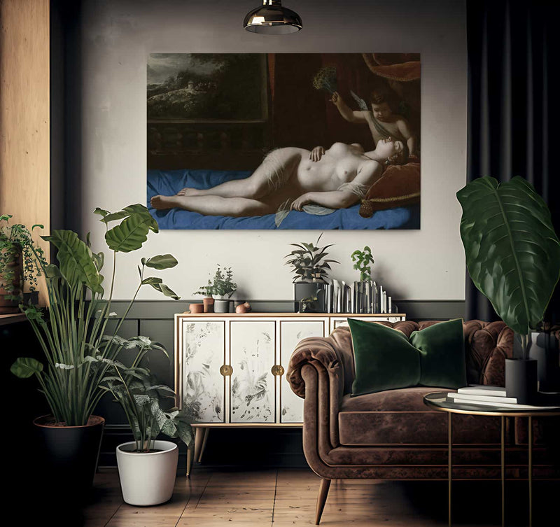 Venus And Cupid 1630 By Artemisia Gentileschi Fine Art Print