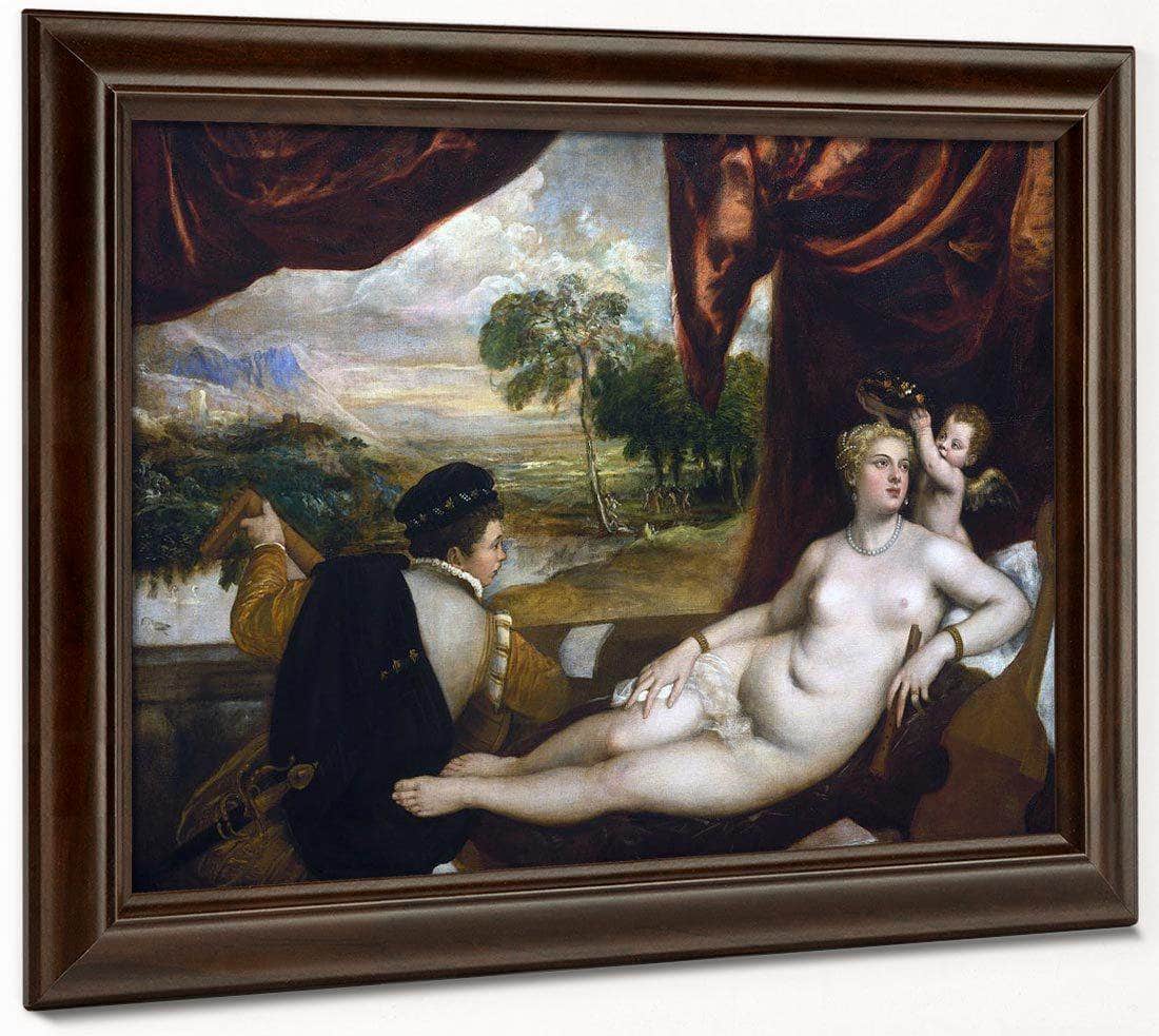 Venus And The Lute Player By Titian Fine Art Print