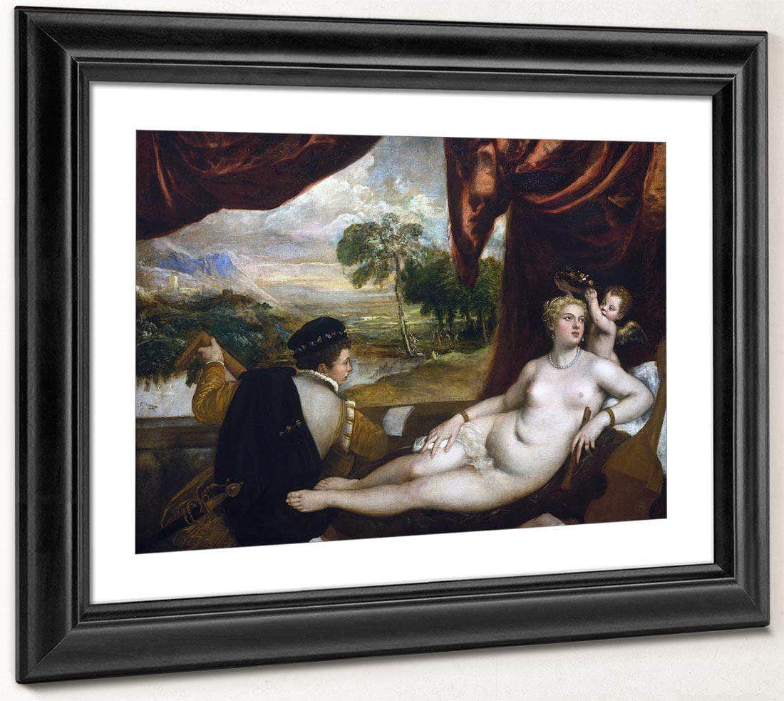 Venus And The Lute Player By Titian Fine Art Print