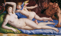 Venus Cupid And Satyr 1553 1554 Oil On Panel 135X231Cm Rome Galleria Colonna By Agnolo Bronzino Fine Art Print