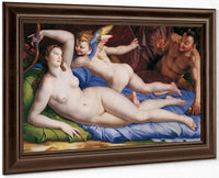 Venus Cupid And Satyr 1553 1554 Oil On Panel 135X231Cm Rome Galleria Colonna By Agnolo Bronzino Fine Art Print