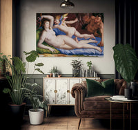 Venus Cupid And Satyr 1553 1554 Oil On Panel 135X231Cm Rome Galleria Colonna By Agnolo Bronzino Fine Art Print