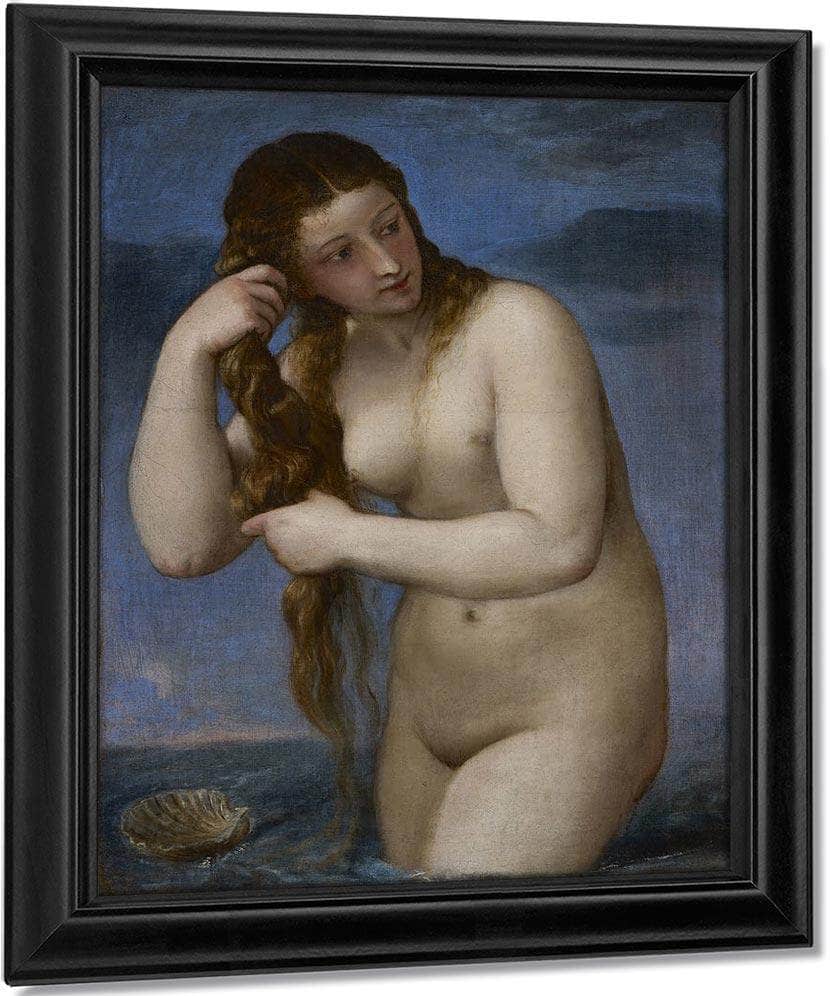 Venus Rising From The Sea ('Venus Anadyomene') By Titian Fine Art Print