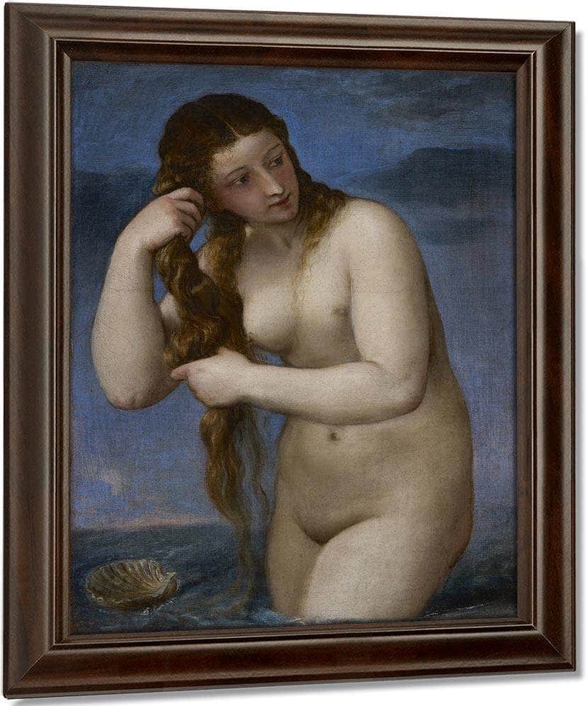 Venus Rising From The Sea ('Venus Anadyomene') By Titian Fine Art Print