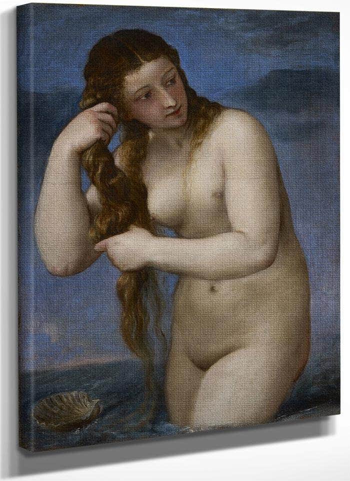 Venus Rising From The Sea ('Venus Anadyomene') By Titian Fine Art Print