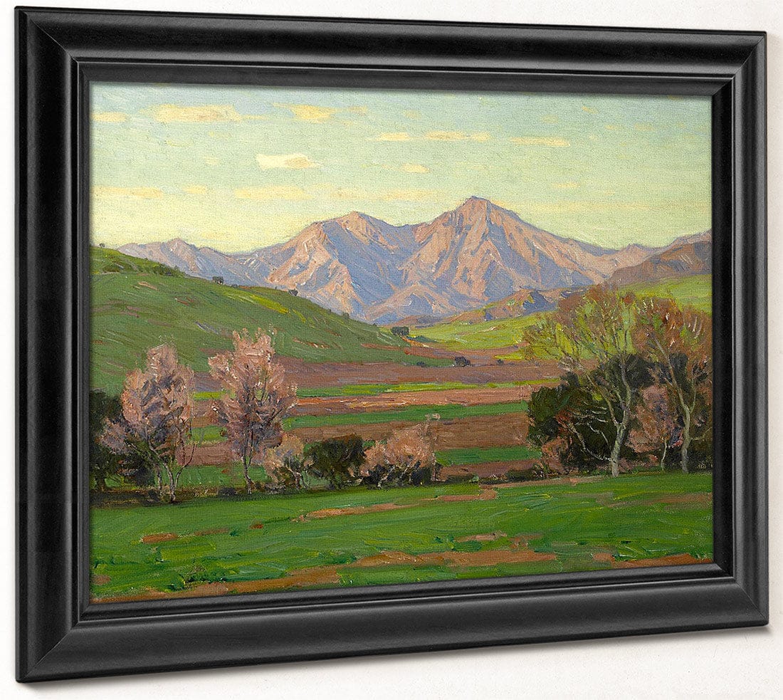 Verdant Landscape With Mountains Beyond By William Wendt Fine Art Print