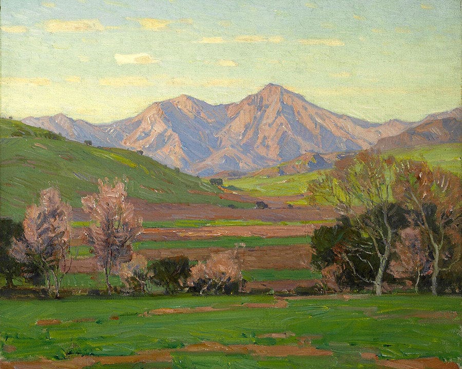 Verdant Landscape With Mountains Beyond By William Wendt Fine Art Print