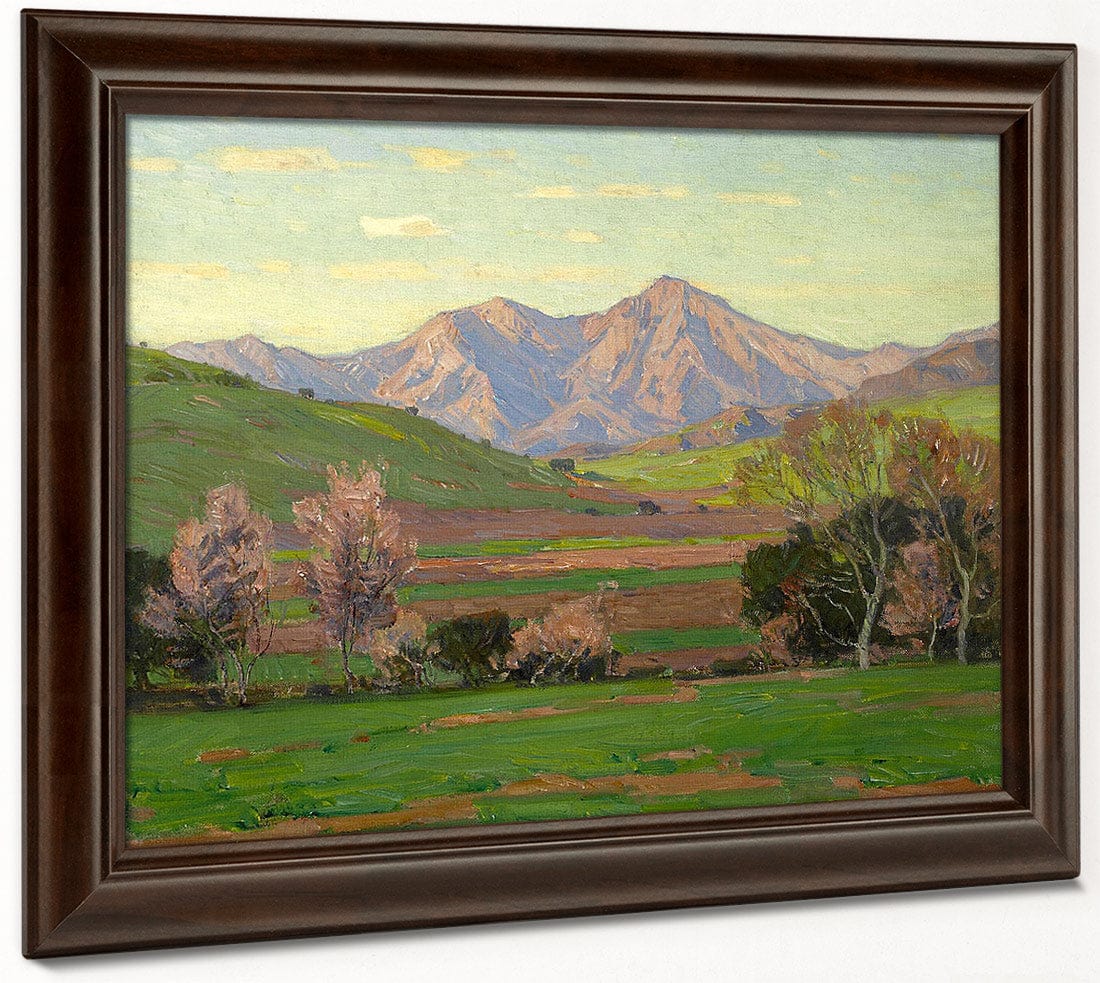 Verdant Landscape With Mountains Beyond By William Wendt Fine Art Print
