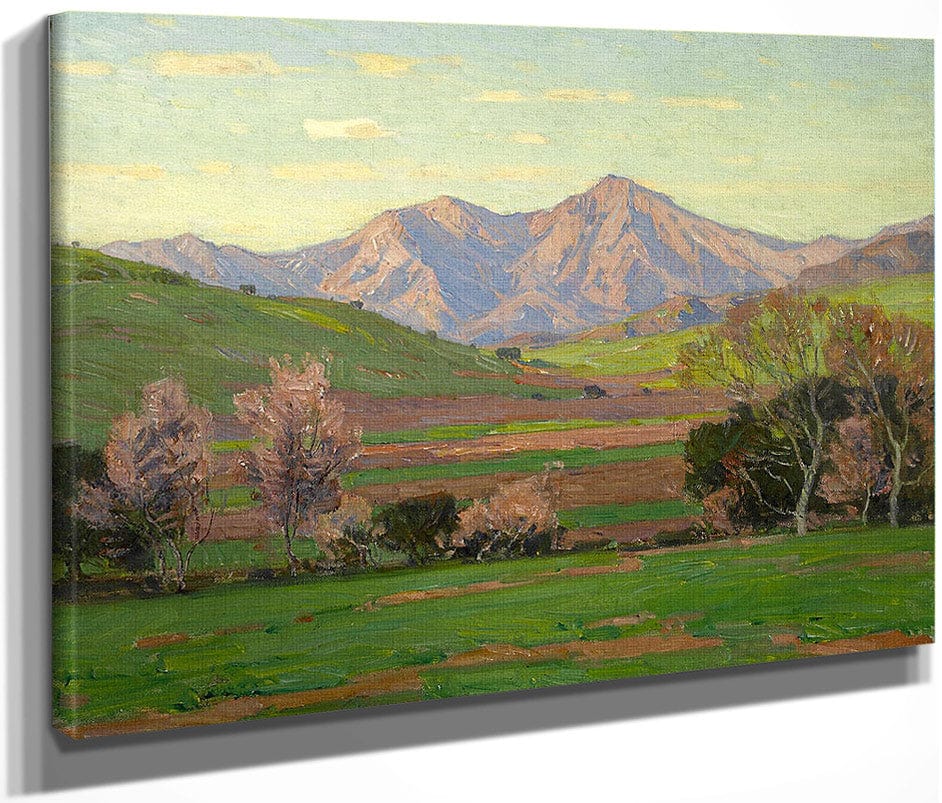 Verdant Landscape With Mountains Beyond By William Wendt Fine Art Print