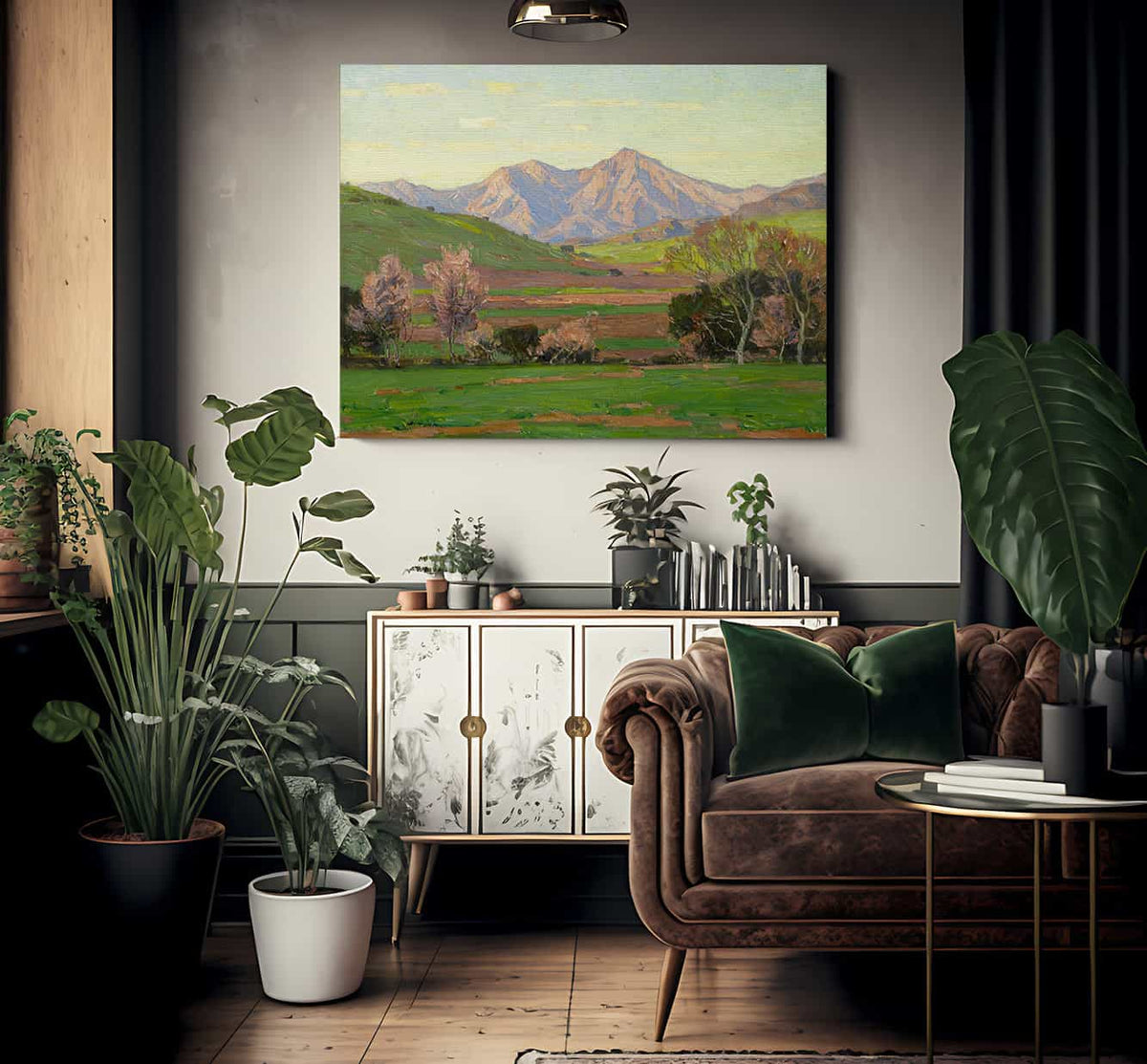 Verdant Landscape With Mountains Beyond By William Wendt Fine Art Print