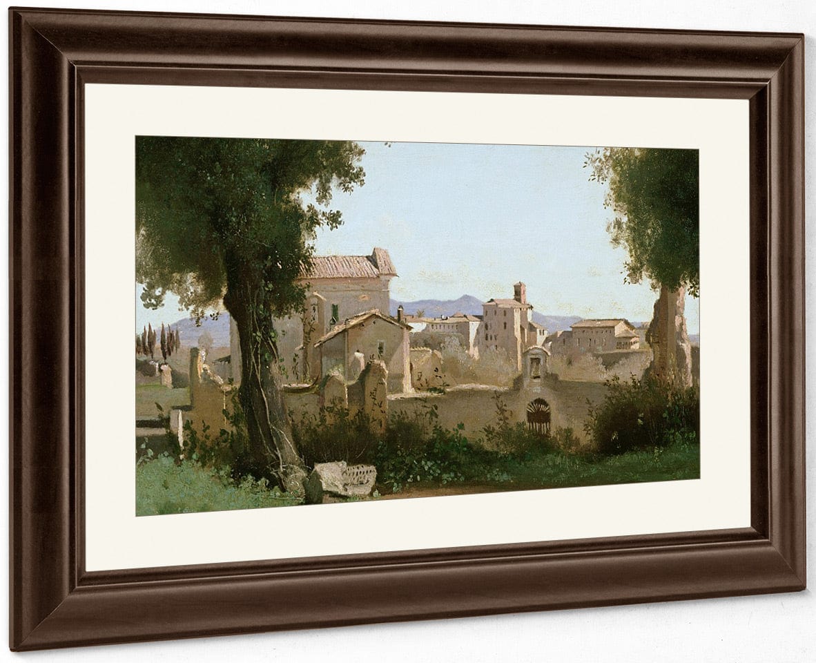 View From The Farnese Gardens, Rome By Jean Baptiste Camille Corot Fine Art Print