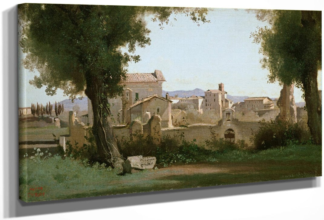 View From The Farnese Gardens, Rome By Jean Baptiste Camille Corot Fine Art Print