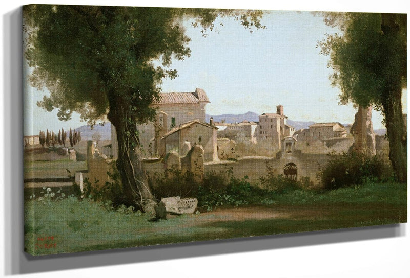 View From The Farnese Gardens, Rome By Jean Baptiste Camille Corot Fine Art Print