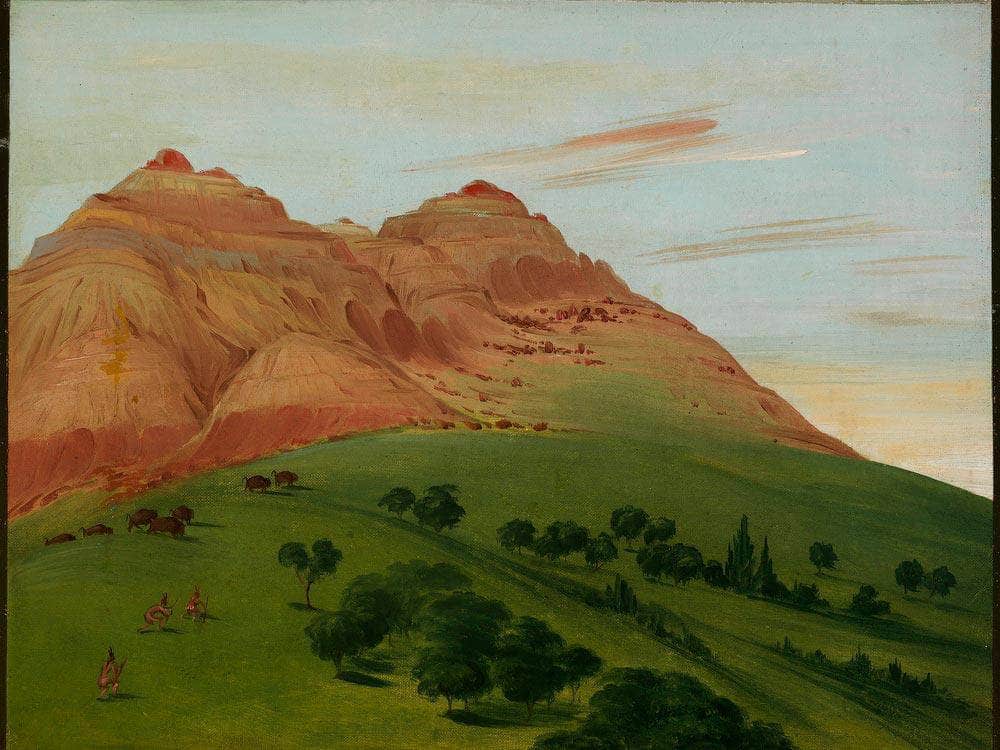 View In The Grand Detour, 1900 Miles Above St. Louis By George Catlin Fine Art Print