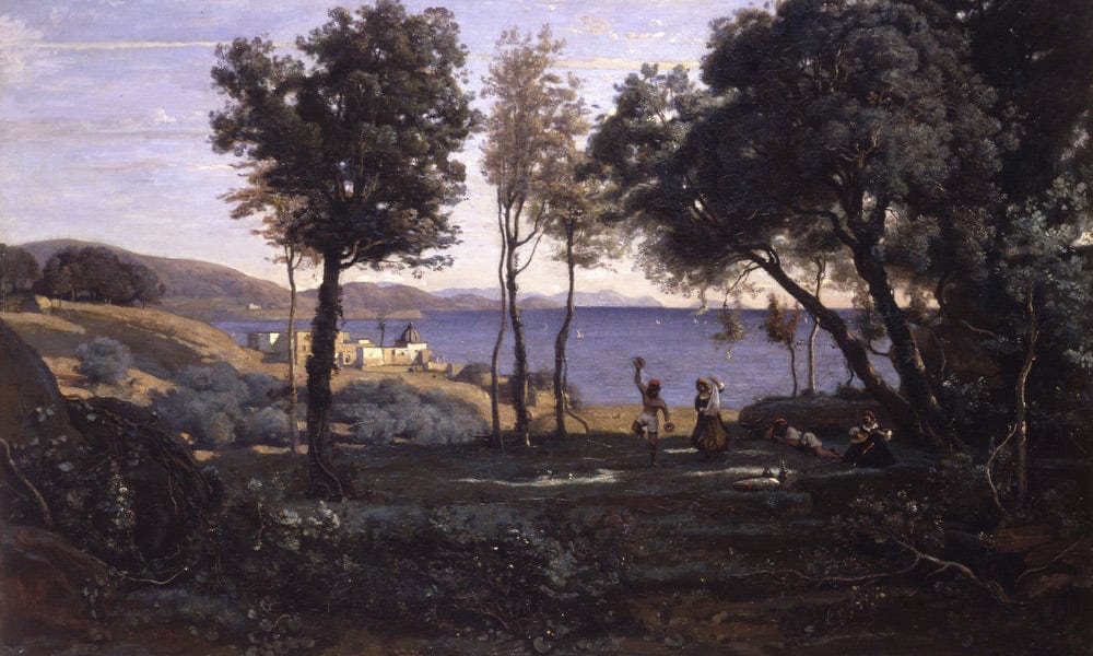 View Near Naples By Jean Baptiste Camille Corot Fine Art Print