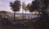 View Near Naples By Jean Baptiste Camille Corot Fine Art Print