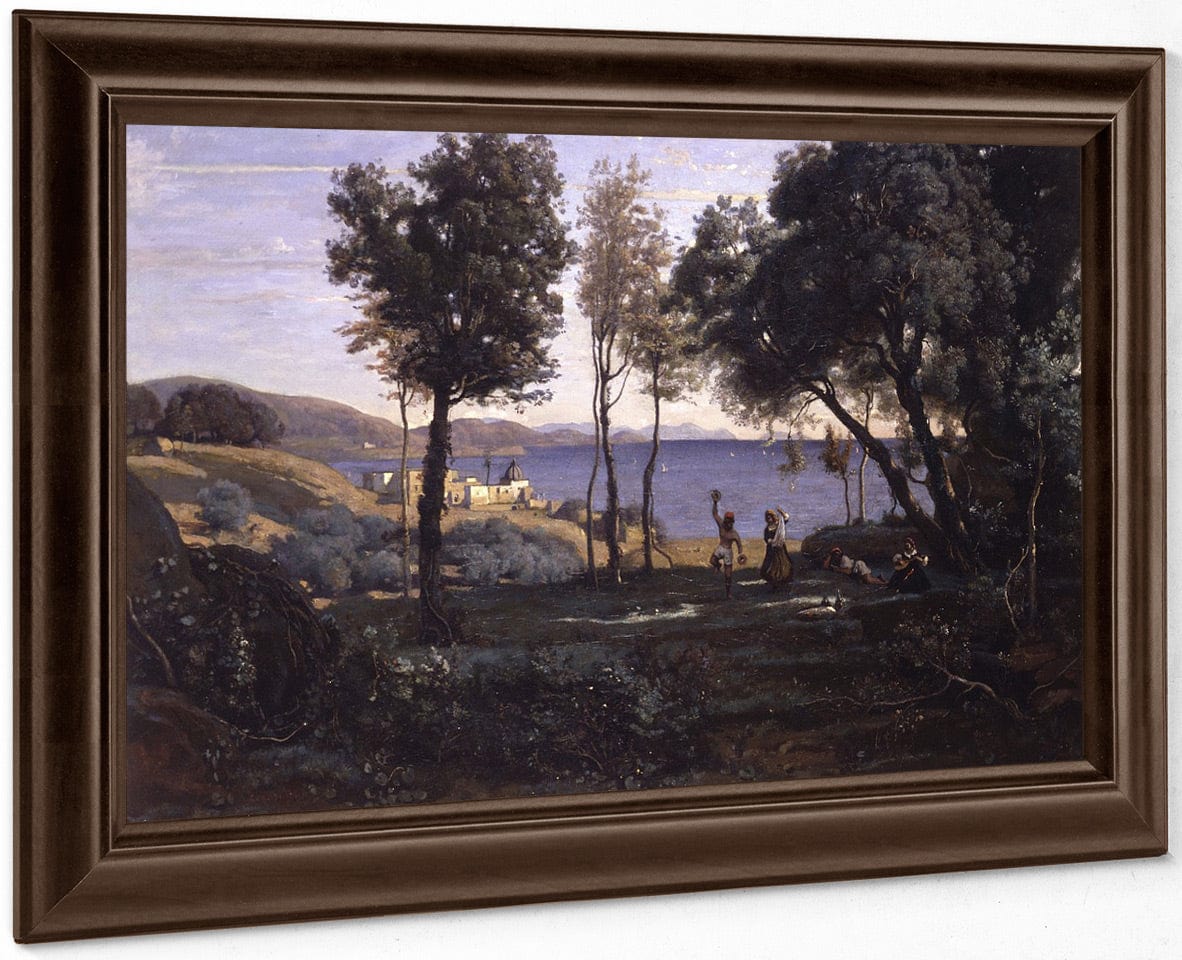 View Near Naples By Jean Baptiste Camille Corot Fine Art Print