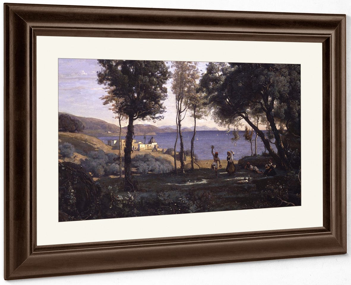 View Near Naples By Jean Baptiste Camille Corot Fine Art Print