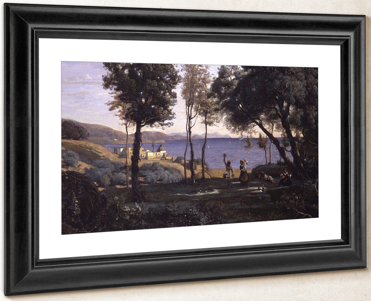 View Near Naples By Jean Baptiste Camille Corot Fine Art Print