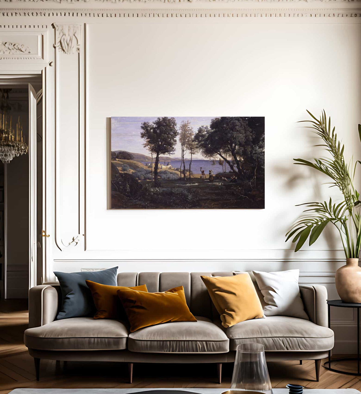 View Near Naples By Jean Baptiste Camille Corot Fine Art Print